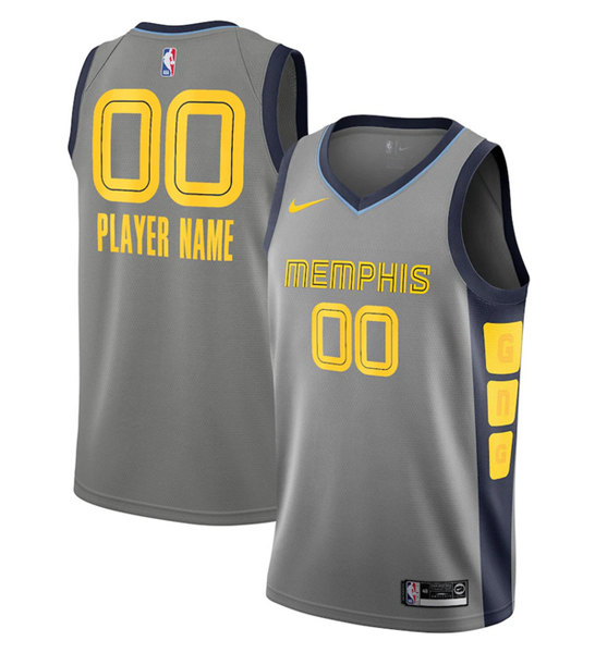 Men's Memphis Grizzlies Active Player Custom Grey Stitched Jersey